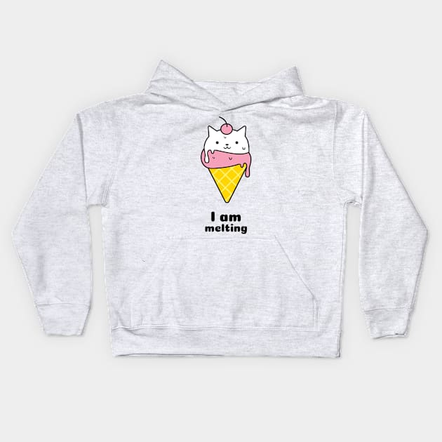 I am melting cat kitty ice cream summer Kids Hoodie by Dream the Biggest